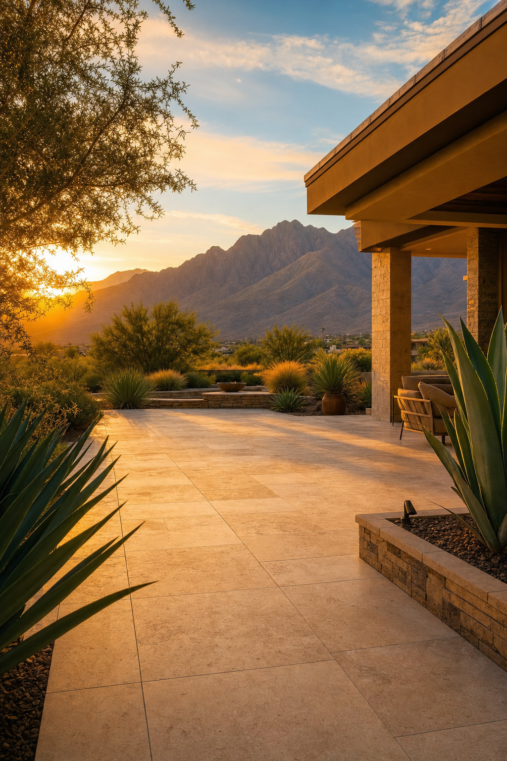 A stable base is critical for Coachella Valley driveways that experience heavy monsoon runoff. Close up of a professionally installed paver driveway in Palm Desert showing perfect alignment and joint integrity.